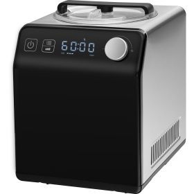 VEVOR Upright Automatic Ice Cream Maker with Built-in Compressor, 2 Quart No Pre-freezing Fruit Yogurt Machine, Stainless Steel Electric Sorbet M